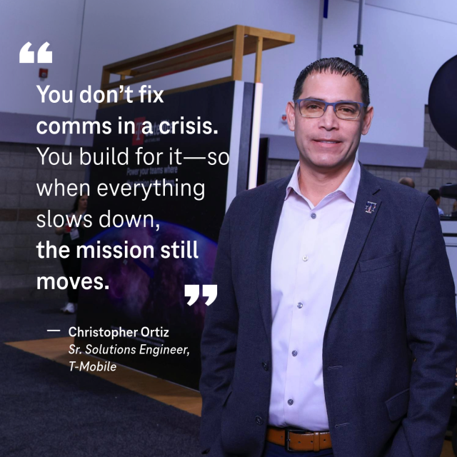 DrAspleaf's tweet photo. Your radios might have priority. But do your drones? Your data? Chris Ortiz, Sr. Solutions Engineer at T-Mobile, shared how slicing puts public safety in its own lane—so every part of the mission moves forward, not just voice. 🔗 https://t.co/XVmOcL8wm6 https://t.co/D3PE8xdb57
