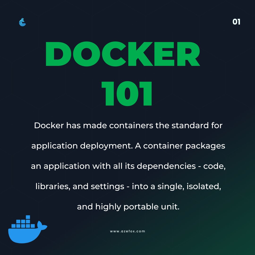 We_Azefox's tweet image. Docker 101 
Dockerfile = Blueprint
Image = Package
Container = Runtime

Portable &amp;amp; consistent — but misconfigs = risk.
Always scan before deploy.

Follow @We_Azefox  for #DevSecOps &amp;amp; #CyberSecurity tips.
#Docker #CloudSecurity #AzefoxInnovations