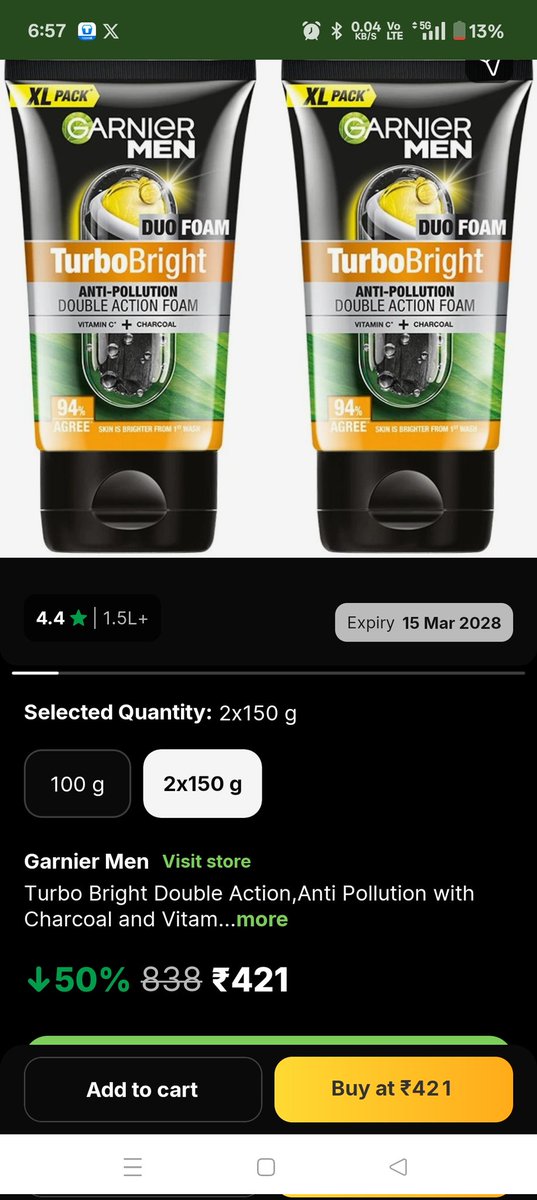 rajukumarce44's tweet image. #FlipkartScam I ordered a Garnier face prdt from Flipkart on Oct 18 for ₹337 (prepaid).The delivery was scheduled for October 19, but the date kept changing — first to 23rd,25th, finally 27th. In the end, the order got cancelled, and now increased to ₹421. What should I do now?