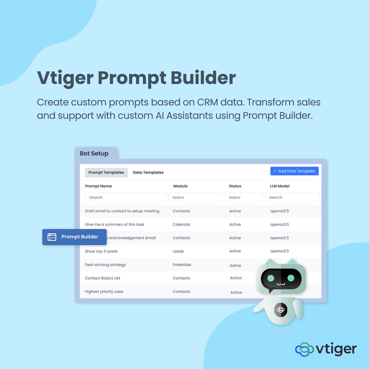 vtigercrm's tweet image. Build AI assistants with Vtiger’s Prompt Builder! Create AI prompts to draft emails, summarize cases &amp;amp; personalize campaigns without any coding knowledge.

Read More: vcub.ly/jFPFu1Ap

#PromptBuilder #AIAssistant #AIinCRM