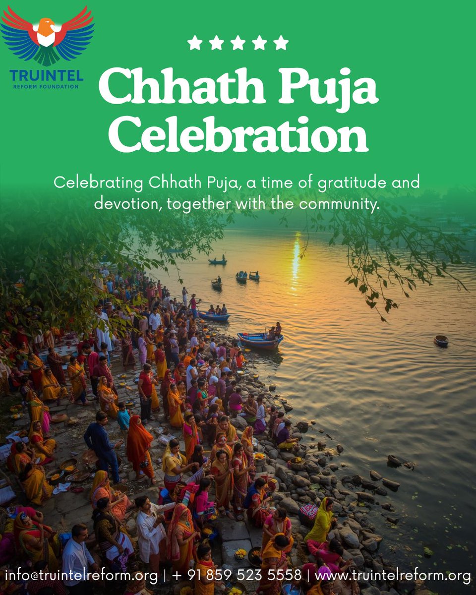 TruIntel_Reform's tweet image. Celebrating faith, gratitude, and togetherness.
May the divine blessings of the Sun God bring prosperity, harmony, and happiness to all. 🙏✨

#ChhathPuja #TruIntelReformFoundation #CommunitySpirit #FaithAndDevotion #TogetherWeRise #SunWorship #CulturalUnity