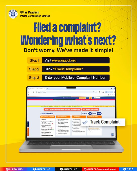 PuVVNLHQ's tweet photo. Get real-time updates on your complaint status in seconds!
#UPPCL #PuVVNL #TrackComplaint
@aksharmaBharat @ChairmanUppcl @CMOfficeUP
@ChiefSecyUP @UPPCLLKO @EMofficeUP
@DTPuvvnl https://t.co/qRTuxv9Sil