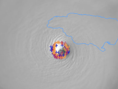 This is also the first Atlantic hurricane I've ever tracked to maintain perfect eyewall lightning like this for an extended period of time.