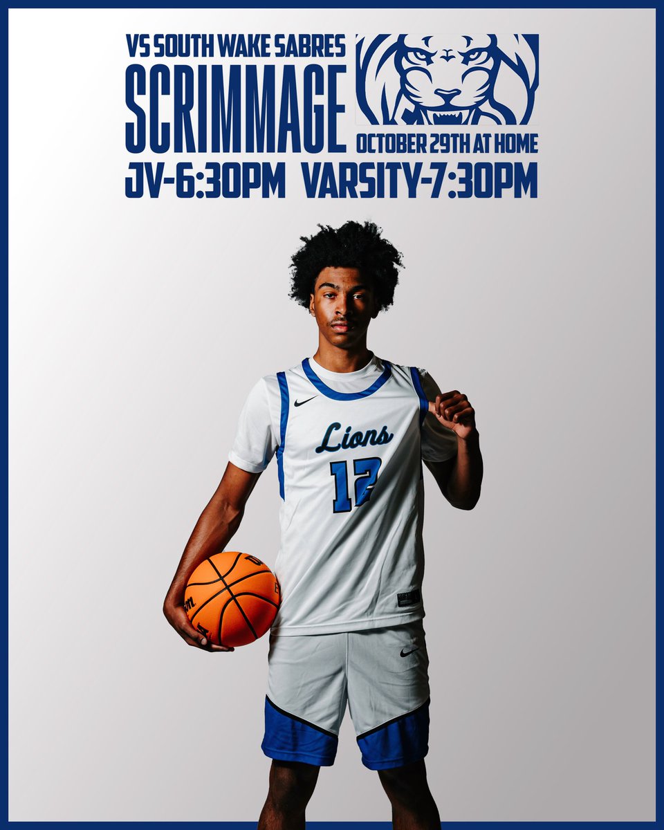 Southern Wake Academy Basketball (@swa_mbb) on Twitter photo Come get a first look at the 25’-26’ Southern Wake Academy Men’s Basketball teams! 
🆚 South Wake Sabres
📍: 5108
🏟️: The Rock
🕥: JVB: 6:30 - VBB: 7:30
🎟️: Donations/Open Scrimmage
#1Pride🦁 #WeAreOne💙 #NothinButThePride💙🦁 Come get a first look at the 25’-26’ Southern Wake Academy Men’s Basketball teams! 
🆚 South Wake Sabres
📍: 5108
🏟️: The Rock
🕥: JVB: 6:30 - VBB: 7:30
🎟️: Donations/Open Scrimmage
#1Pride🦁 #WeAreOne💙 #NothinButThePride💙🦁