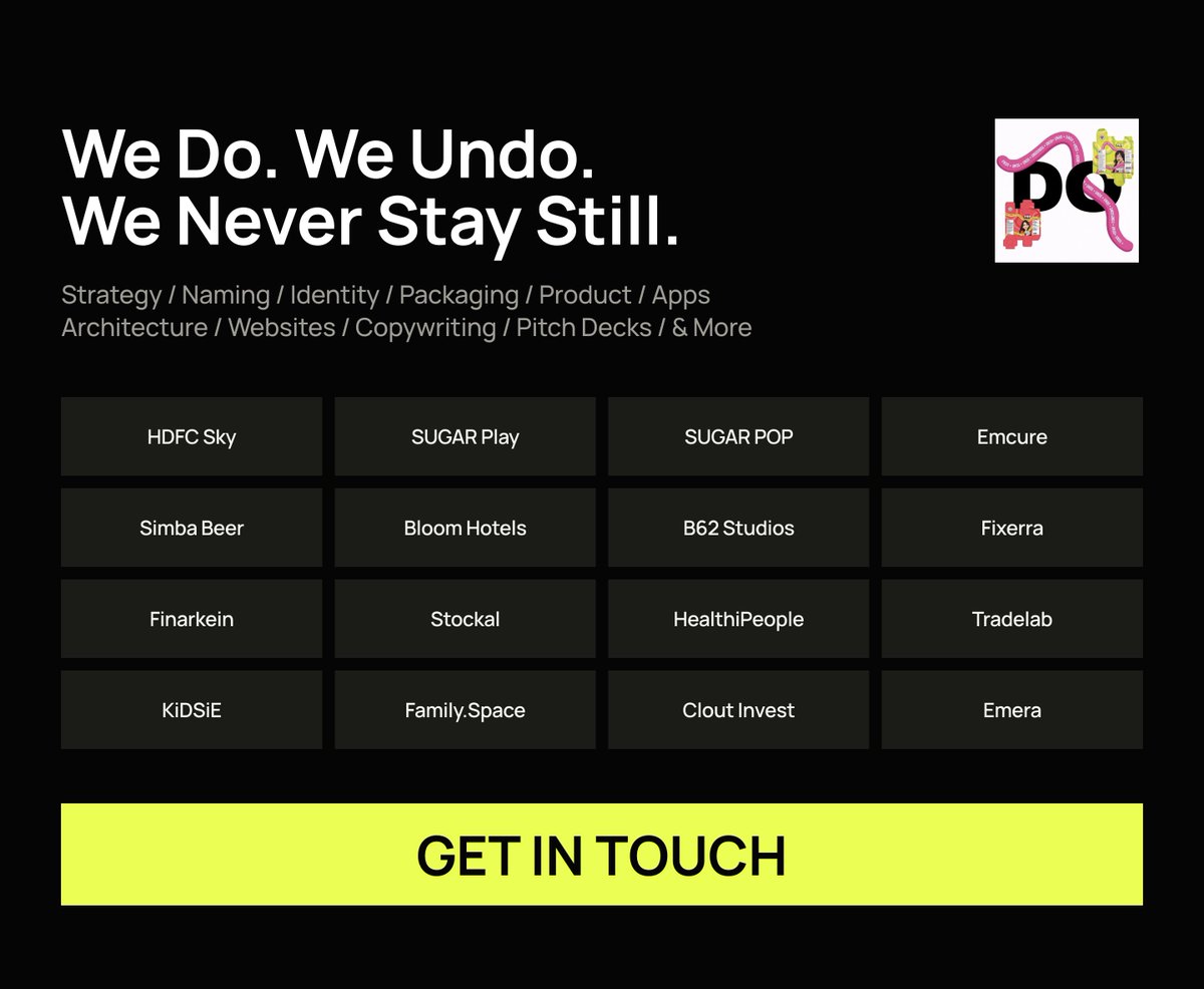 New Website Inspiration:

One Page portfolio (built with @Framer) for Do/Undo featuring an animated project grid. Each thumbnail links out to an Instagram Reel - where you can learn more about the work, as well as engage 📱

Typeface: Bebas Neue, Manrope

→