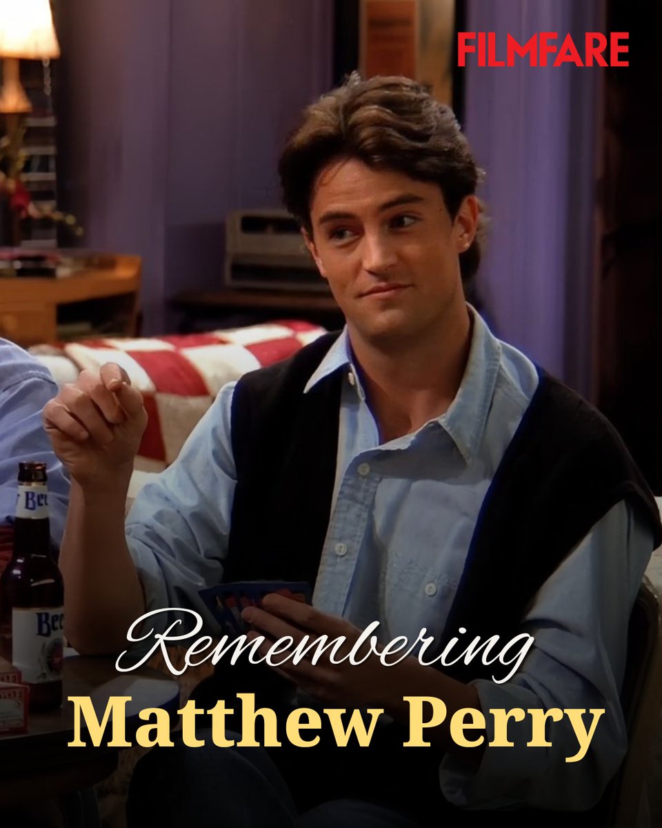 filmfare's tweet image. Remembering the one who made us laugh every time he came on-screen. ❤️

It&apos;s been two years since we said goodbye to #MatthewPerry. As Chandler Bing, he gifted the world his wit, sarcasm, and unforgettable &apos;Could I be any more&apos; moments. ✨️

Here&apos;s to our favorite king of…