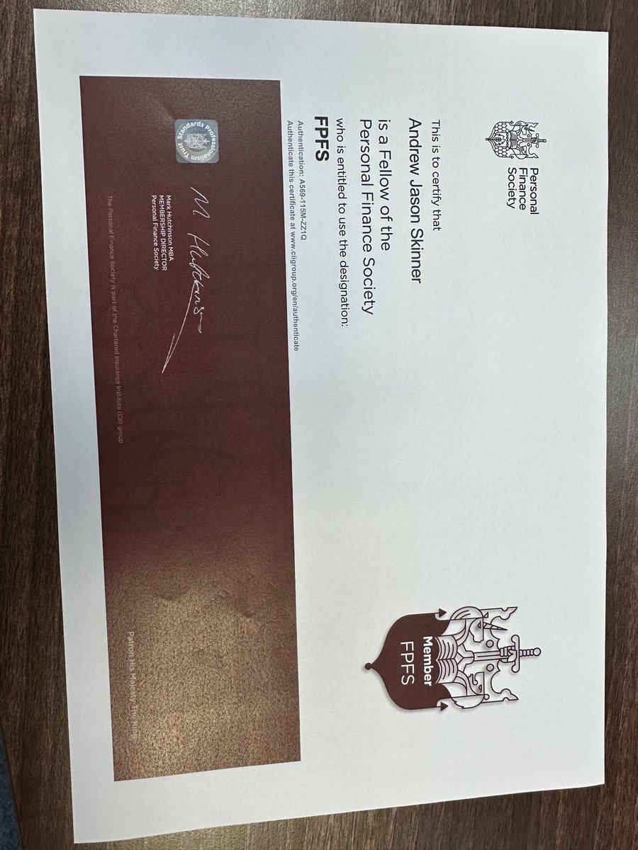 I recently became a Fellow of the Personal Finance Society.
 
Reaching Fellowship isn’t just about exams or qualifications, it’s a reflection of years spent helping clients make confident decisions.
 
Thank you to the clients, colleagues and family who have helped my journey.