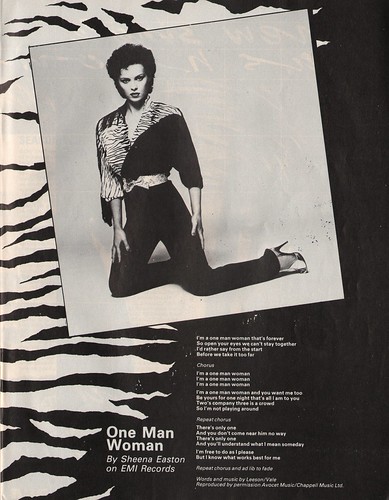 myfizzypop's tweet photo. More great lyrics from 45 yrs ago, #onthisdayinpop in 1980, from #SmashHits magazine. This time, #SheenaEaston was letting a v. young me know what it meant to be a #OneManWoman - we loved the #MorningTrain in my house so this was also in regular rotation (shaping my love of pop)! https://t.co/rhrYAqYlc5