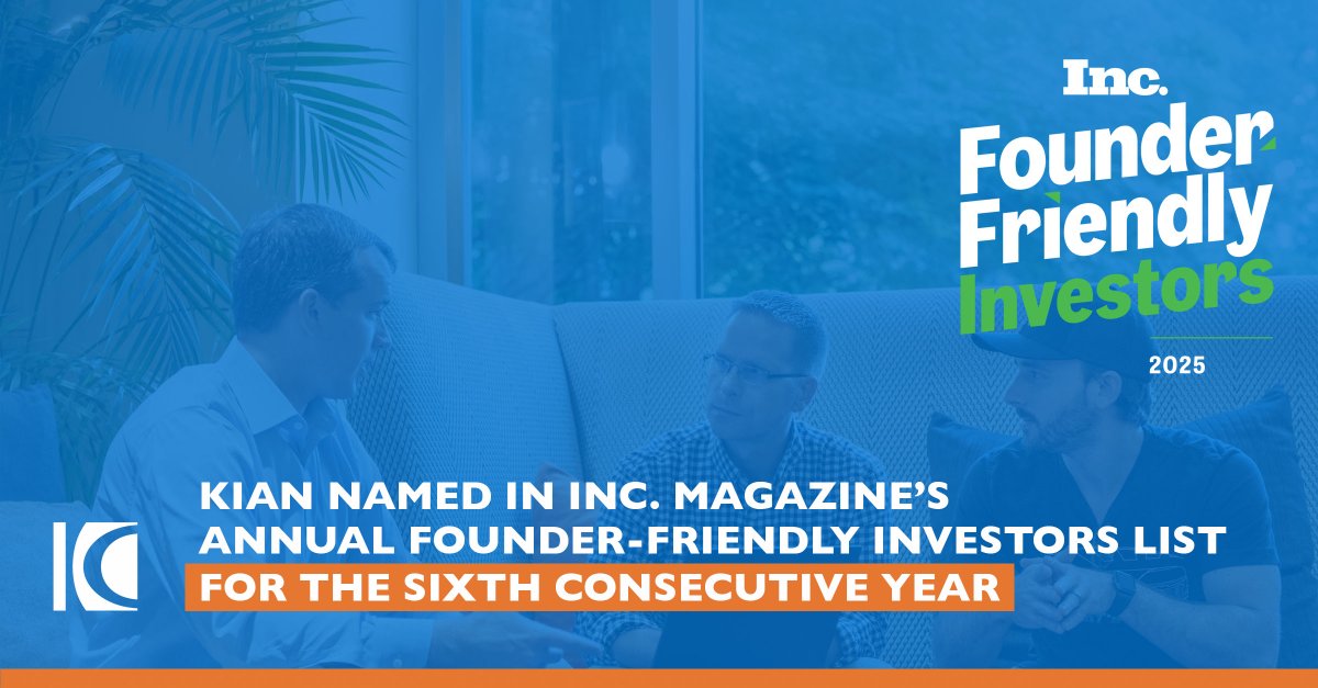 We are excited to announce that Kian has been named an <a href="/Inc/">Inc.</a>. Founder-Friendly Investor for the sixth year in a row. Learn more here > kiancapital.com/news/sixth-yea…