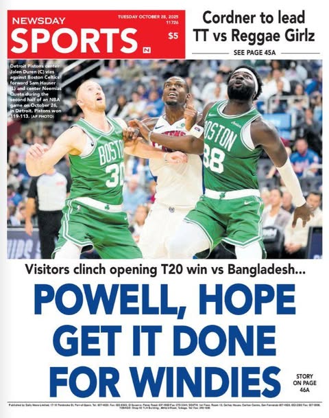 October 28, 2025
newsday.co.tt
newsday.co.tt/category/sport…