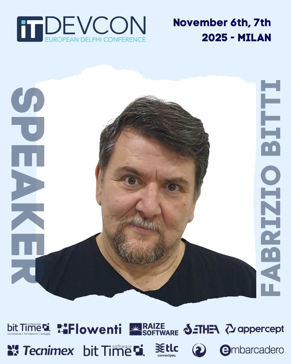 🗣 Speaker at ITDevCon 2025: <a href="/fabriziobitti/">Fabrizio Bitti</a>

He began his career as a programmer for several companies such as Olivetti. In 2002 he started his own venture by founding bit Time Software, where he is CEO.

Agenda &amp; tickets → itdevcon.it/en/home-englis…
