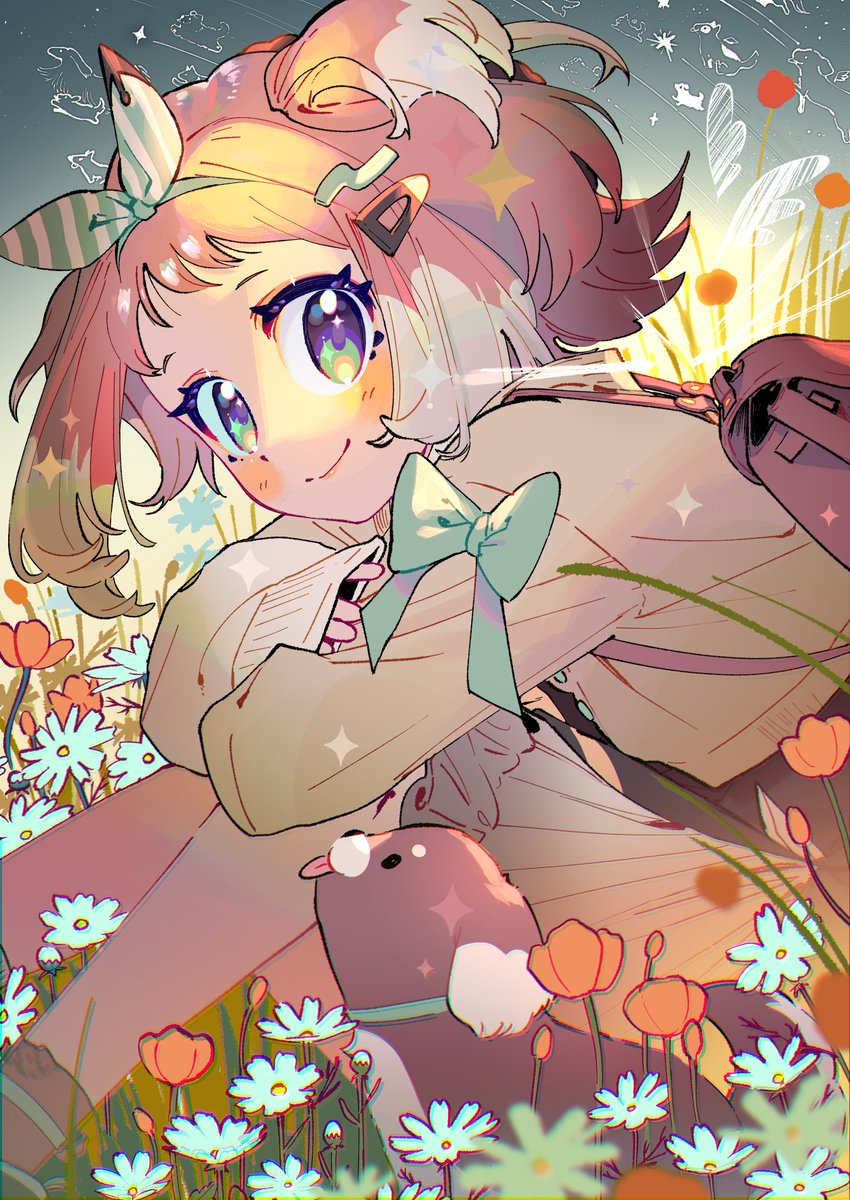 🌼秋の花畑といぬ🐶