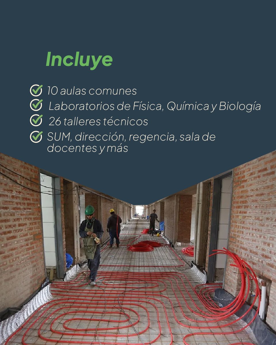 🚀 En Plottier, la nueva EPET N° 25 ya supera el 50% de ejecución. Con una inversión de más de $14.700 millones, el nuevo edificio beneficiará a 400 personas y contará con aulas, talleres y laboratorios equipados para la formación técnica.

#NeuquénCambiaParaVos