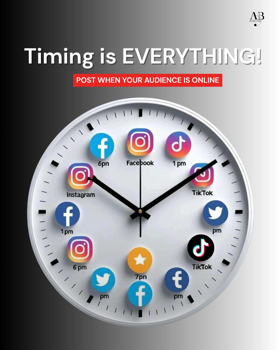 Timing is EVERYTHING! There is no universal "best time" that works for every brand. The most effective strategy is simple: you must publish your content when your specific audience is actively scrolling and ready to engage.

Let AB+ Production help. Contact us today!