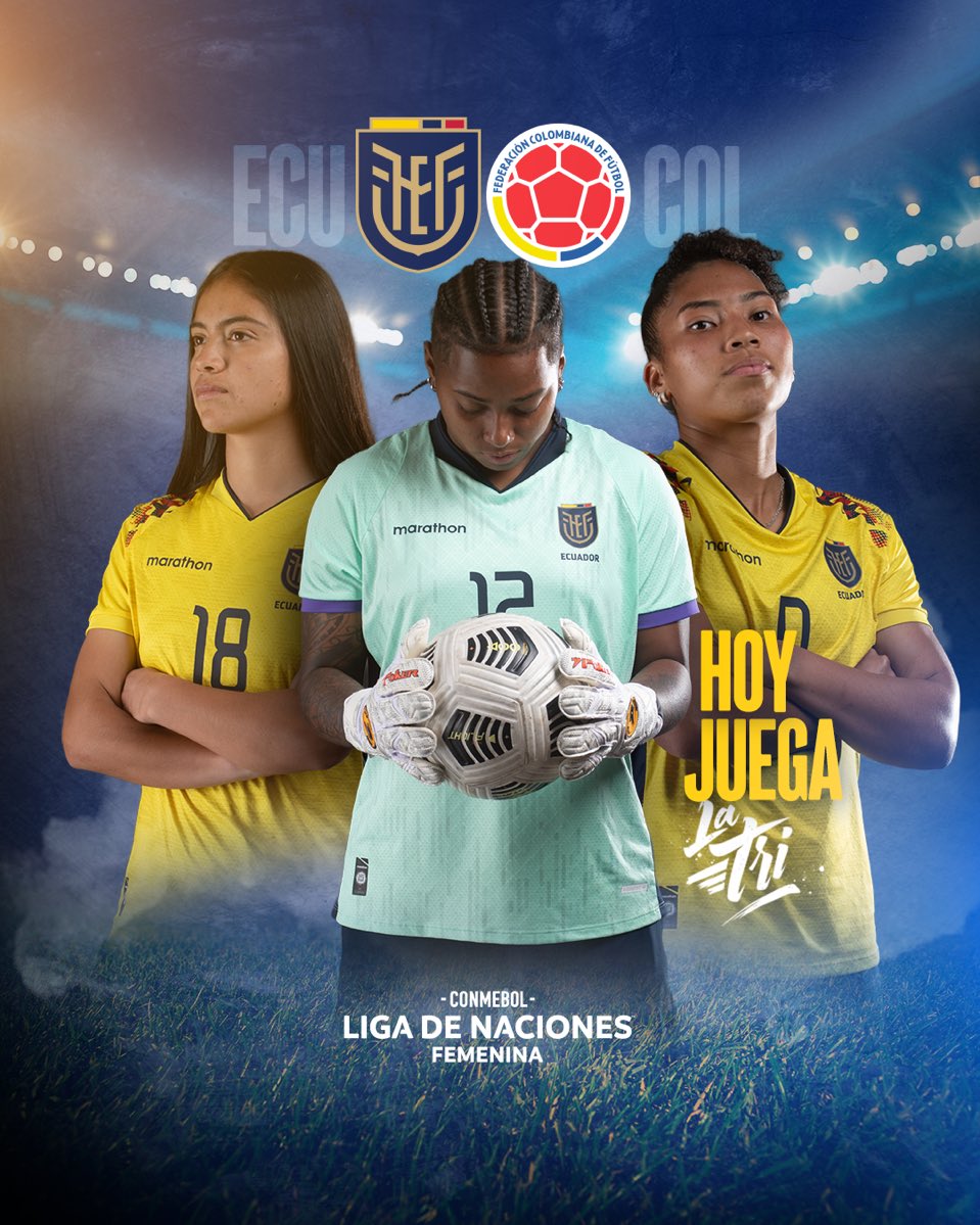 Fecha 2 de la Liga de Naciones Femenina.

Ecuador 🇪🇨 🆚 Colombia 🇨🇴 

🏟️ Rodrigo Paz Delgado 
⏰ 18:00

La Tri viene de ganar a Bolivia en la fecha 1.