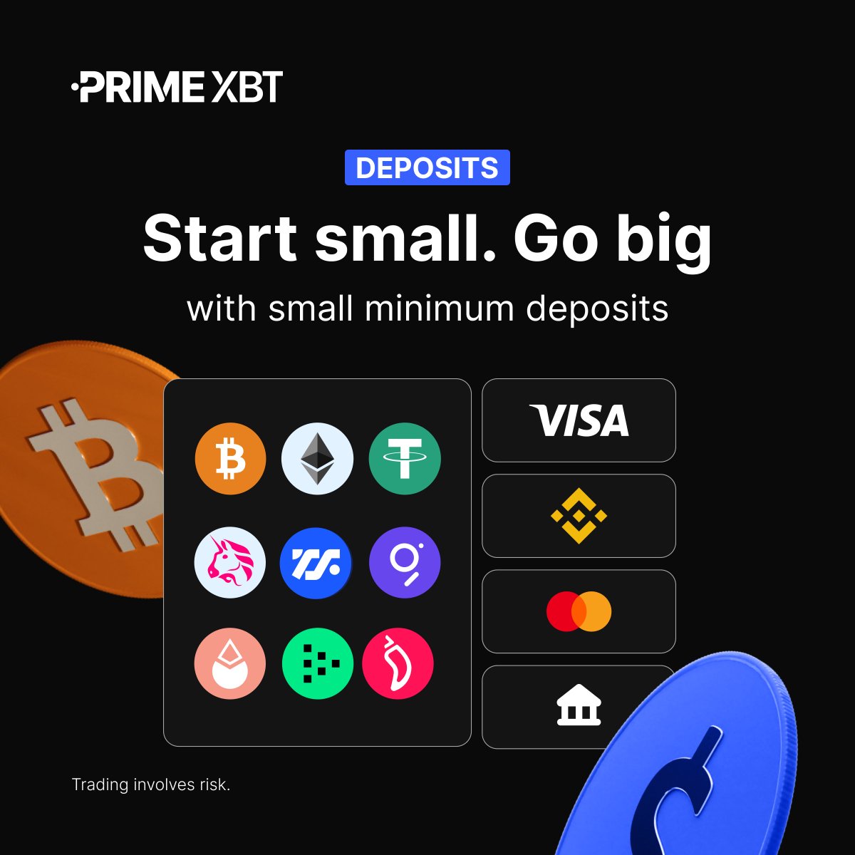 💳 Use your card, buy #BTC in minutes. With Visa & Mastercard, bridging the  gap between FIAT and crypto is effortless. 👉 Try it now:  https://t.co/xOcQZo21zY #PrimeXBT #BuyCrypto
