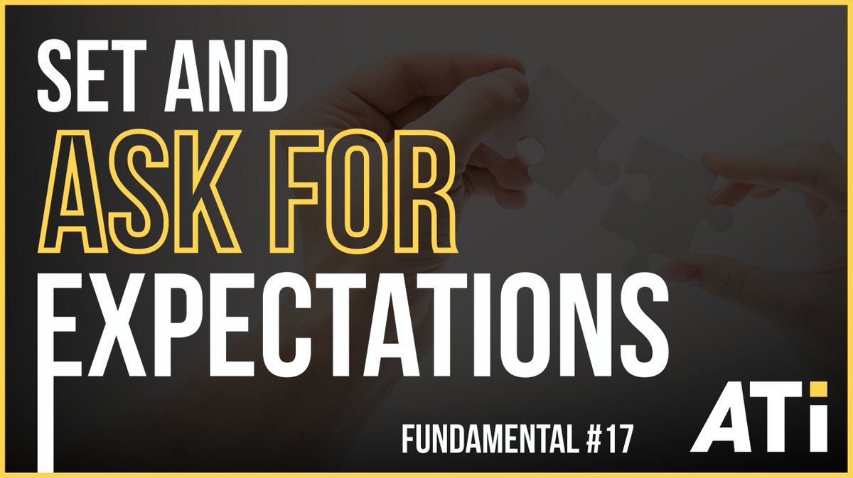We judge situations not by what happens, but by how they compare to what we expected to happen. Nearly every misunderstanding can be traced to a difference in expectations. Create expectations in every situation.

#ATI #SetExpectations #Fundamentals #ShopOwners