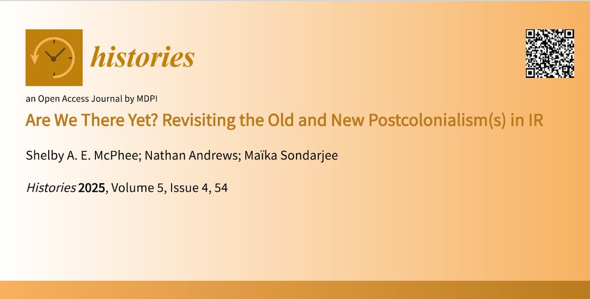 📌 #Postcolonialism has shaped #InternationalRelations for decades, challenging mainstream IR and connecting with #nonWesternIR perspectives.
This article presents a historical categorization of postcolonial interventions on world #politics.

📖 Read more: brnw.ch/21wX004