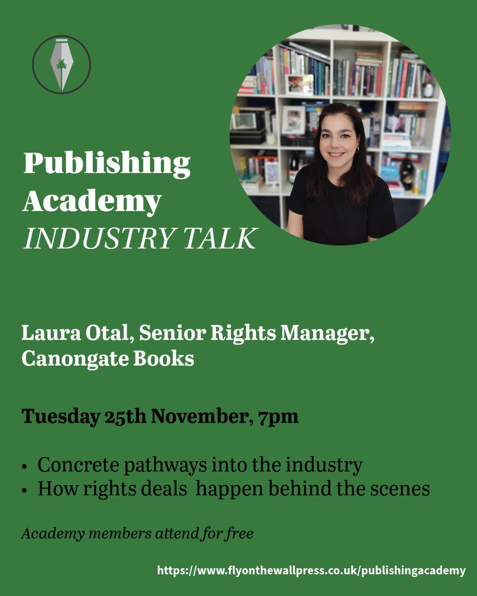 fly_press's tweet image. ✨ Publishing Pathways: Careers in Rights ✨
📅 25 Nov 2025 | 🕖 7–8:15pm GMT | 💻 Online
 
Ever wondered who sells your favourite books around the world?
Discover the world of Rights with Laura Otal (Senior Rights Manager, Canongate Books).
 
🎟 Free for Academy Members | £19.99…