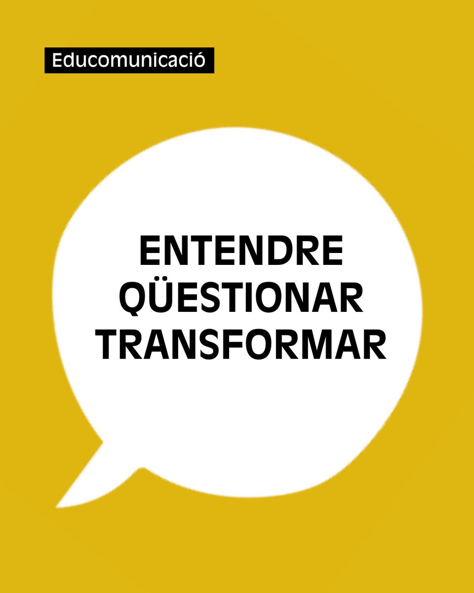 🟡 L’educomunicació ens convida a deixar de ser només receptores: entendre, qüestionar i transformar la informació per crear i participar

🎙️ En parlem el 13/11 a la Jornada d’Educomunicació amb <a href="/elParlanteBCN/">elParlanteBCN</a>

📍 A <a href="/la_teulada/">LA TEULADA</a>, de 9.30–14 h
🔗 bit.ly/inscrip-Jornad…