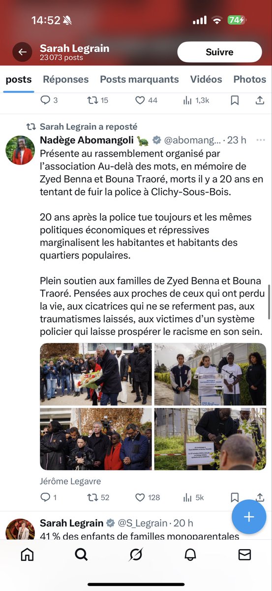 Ça y est, la députée d’extrême gauche (LFI) Sarah Legrain (<a href="/S_Legrain/">Sarah Legrain</a>) a enfin réagi au drame qui a ébranlé la France entière. Vous savez, cette enfant de 12 ans mutilée et tuée dans sa circonscription par une algérienne sous OQTF. Ah pardon, non, mince j’y ai cru. C’est à la