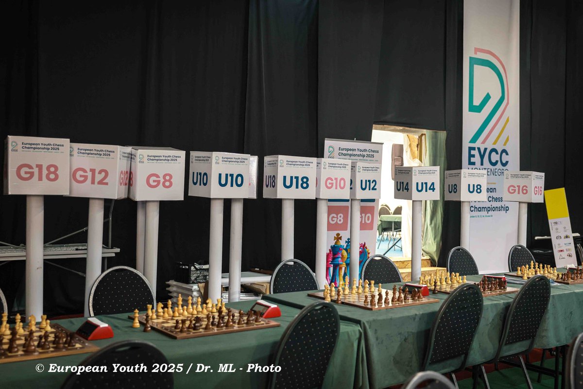Today is the Arrival &amp; Opening day of the European Youth Chess Championship 2025! #eycc2025 #chess ♟️

Nearly 1200 players from 48 European federations arrive today in Budva, Montenegro, with the first gathering at the Opening ceremony which is scheduled for 17:00 CEST. The games
