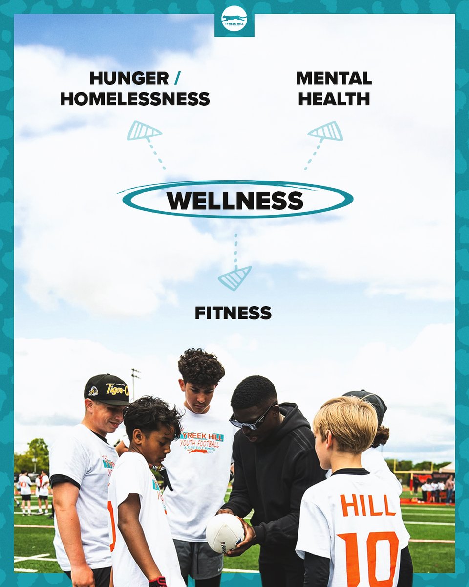 TyreekHillFamFd's tweet image. Through sports, Tyreek learned how wellness fuels success. 👏 The Tyreek Hill Family Foundation focuses on three areas: Hunger/Homelessness, Mental Health and Fitness to help the Miami community.
tyreekhillfamilyfoundation.org for more info
#THFF #Wellness #Health #TyreekHill