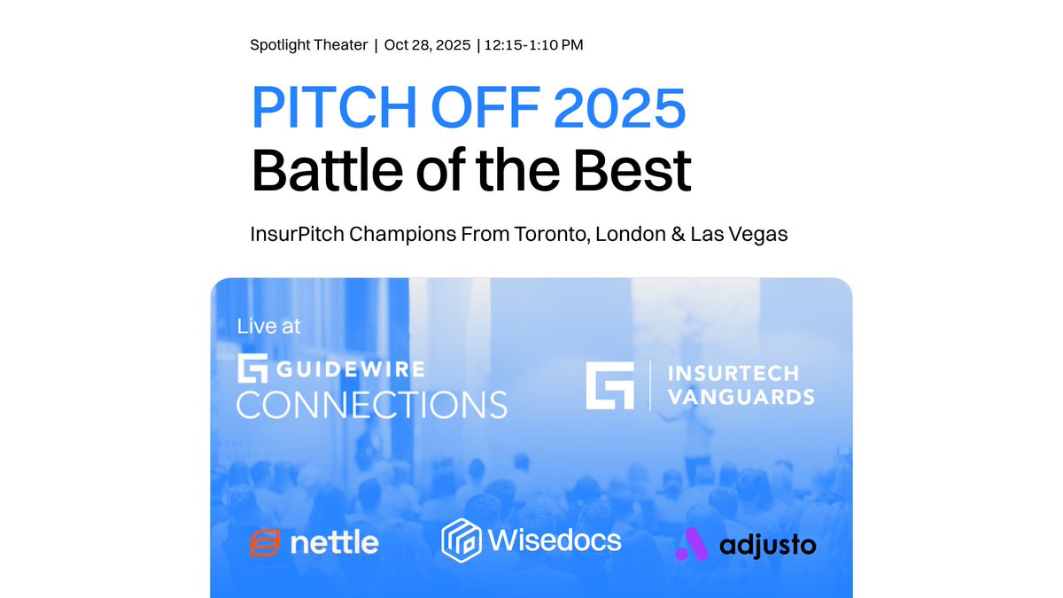 Wisedocsai's tweet image. 🔥 Wisedocs is live at #Connections2025!

Join us at 12 PM PT in the Spotlight Theater for @Guidewire_PandC’s Pitch Off: Battle of the Best.

Jenna Earnshaw competes as one of 3 global finalists for World’s Best in #Insurtech.

📍 Cast your vote! #Wisedocs