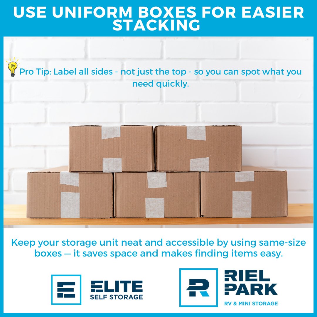 elitestalbert's tweet image. 💡 Tip Tuesday: Use uniform boxes for easier stacking!
Same-size boxes help you save space, stay organized, and make finding items a breeze.

📦 Smart storage = stress-free storage!
#TipTuesday #StorageTips #StorageHack #EliteSelfStorage #EdmontonStorage