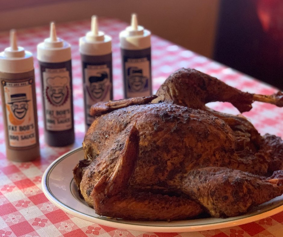 🦃Thanksgiving, simplified. Our whole turkey is the centerpiece that makes Thanksgiving easy. Juicy, tender, and ready for your table. Paired with generous sides and your choice of pumpkin or apple pie.

Pre-order by Nov. 21 at fatbobs.com #fatbobs #buffalony