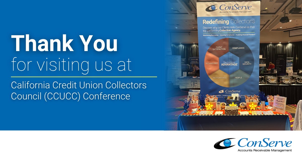 ConServeARM's tweet image. We had an amazing time at the 2025 California Credit Union Collectors Council (CCUCC) Conference last week! We’re proud to have been a General Sponsor of this year’s event and thankful for the chance to connect with so many dedicated professionals. We look forward to next year!