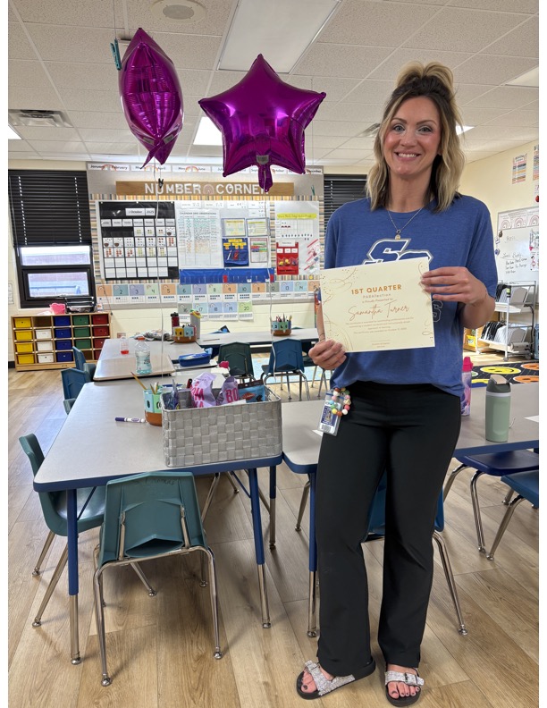 Congratulations to Sam Turner for being an example of PARAfection for the 1st quarter! Each quarter a paraprofessional will be recognized for their outstanding achievements for the quarter. We had some great nominations for the 1st quarter, and all of our paraprofessionals are