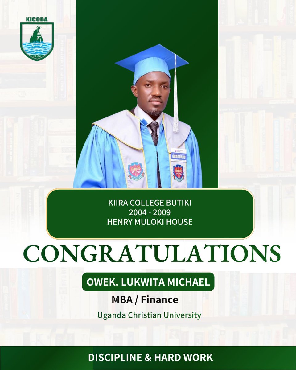Congratulations to Owek.Lukwita Michael on attaining an MBA in Finance from Uganda Christian University.A true example of discipline and hard work. Thank you for the service  to Butiki and Busoga Kingdom.