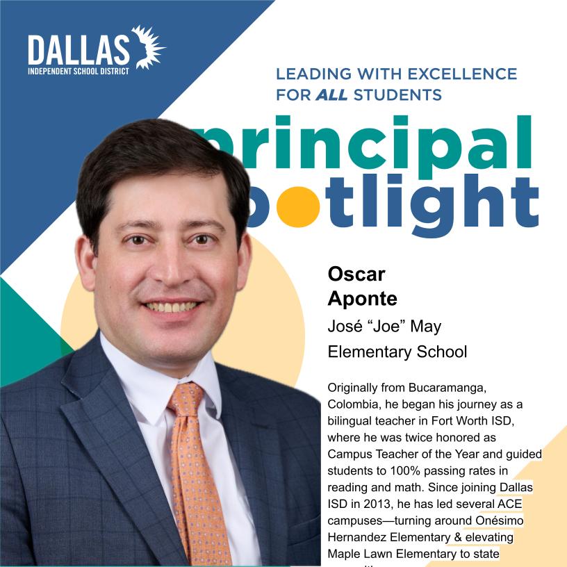 DallasISDSupt's tweet image. Principal Aponte is a classically trained pianist who won first place in a national piano competition in 2001—and has performed recitals in Colombia, Mexico, and the U.S.!