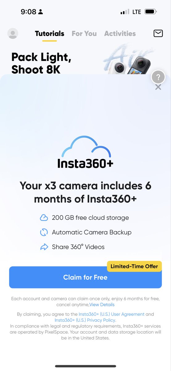 jonivanart's tweet image. Gotta fix this @insta360! You can close this screen because the X is under the Info button. This make the app unusable. 🤦‍♂️