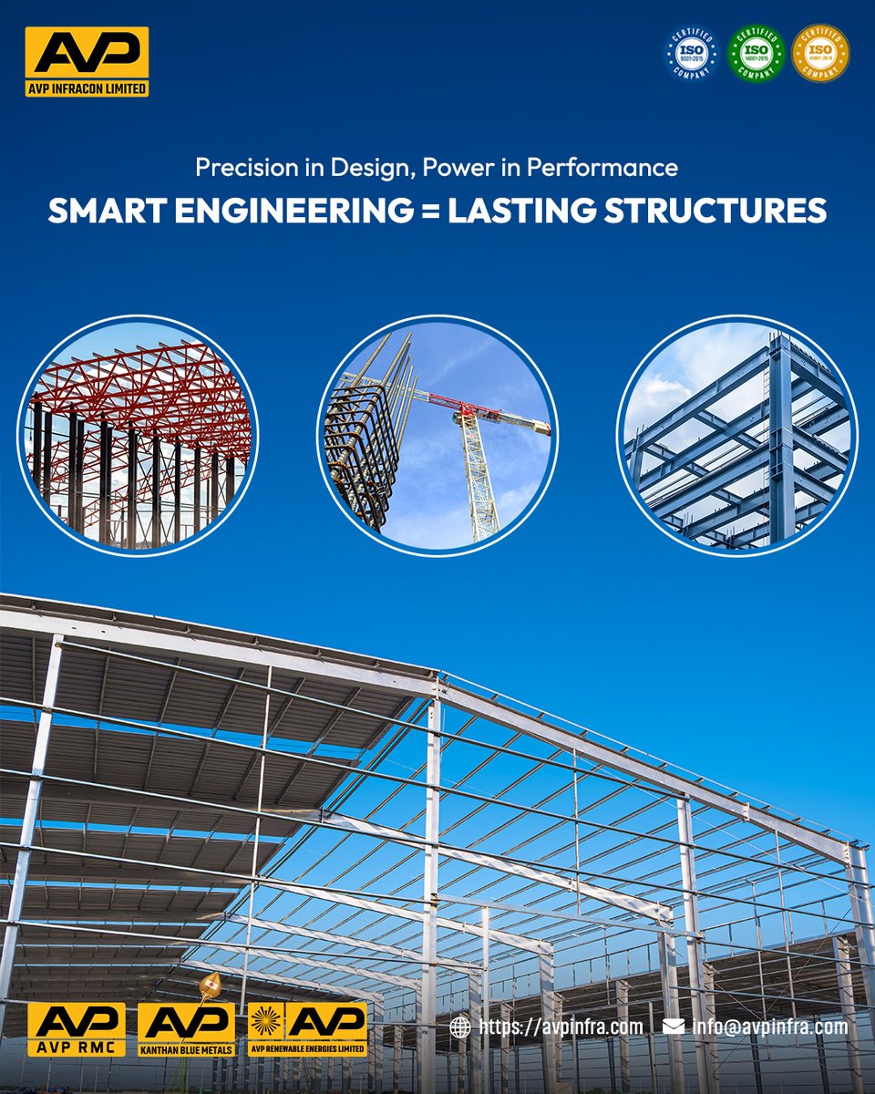 AvpInfracon's tweet image. At the heart of every strong structure lies smart engineering. With precision in design, our PEB solutions are built to last.

Visit: avpinfra.com

#PEB #PreEngineeredBuildings #SmartEngineering #DurableDesign #PEB #ConstructionSolutions #AVPInfracon #India