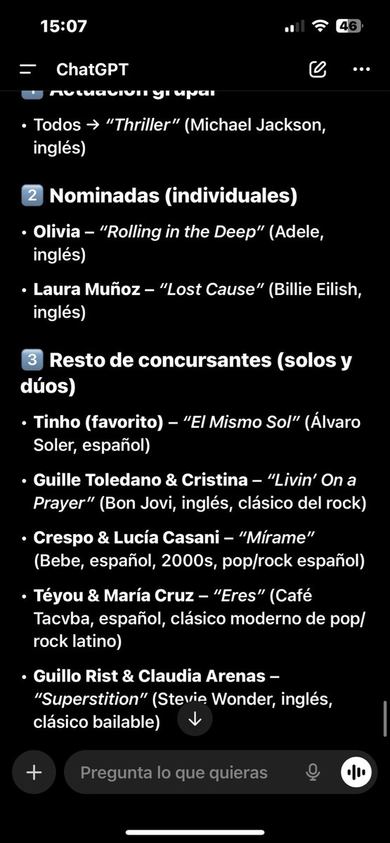 Chat GPT no acertará (la única posible es la grupal)