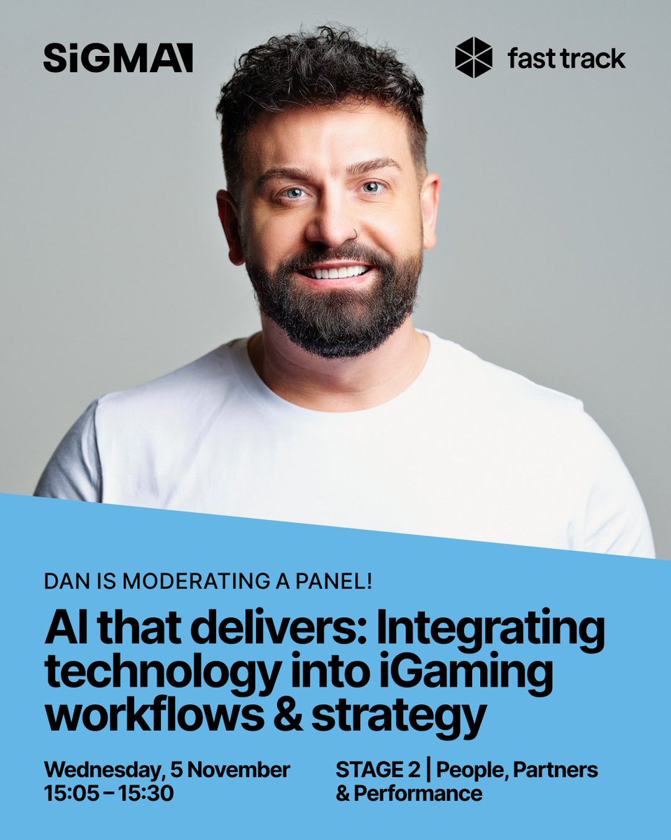 FastTrackCRM's tweet image. Dan Morrison, our Director of New Business, is moderating a powerhouse panel with Harmen Brenninkmeijer and Luigi Caputo at Sigma Rome. 🇮🇹

They’ll share how to turn AI into real results for your iGaming strategy. From AI automation to real-time personalisation. 

🗓️ Join us!