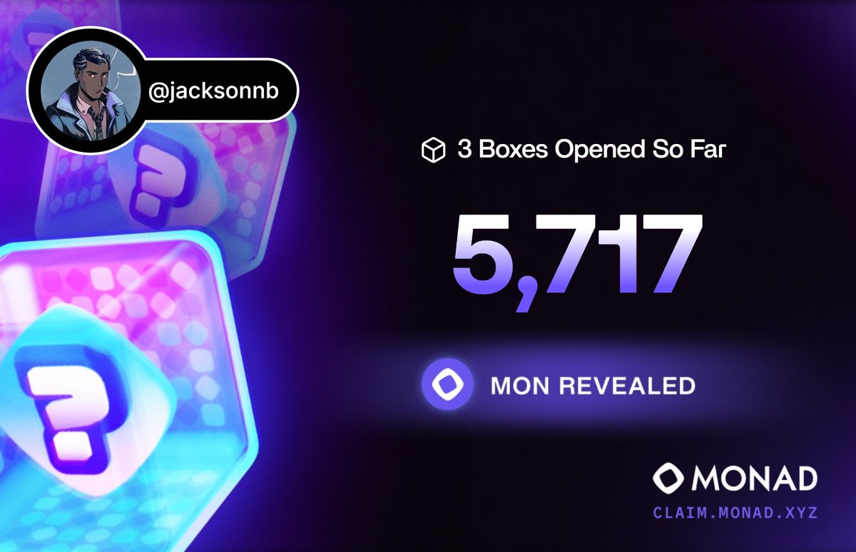jacksonnb's tweet image. MONAD BOXES 🎁 按照0.05的价格算有一顿海底捞了，感谢 @monad @MadLads