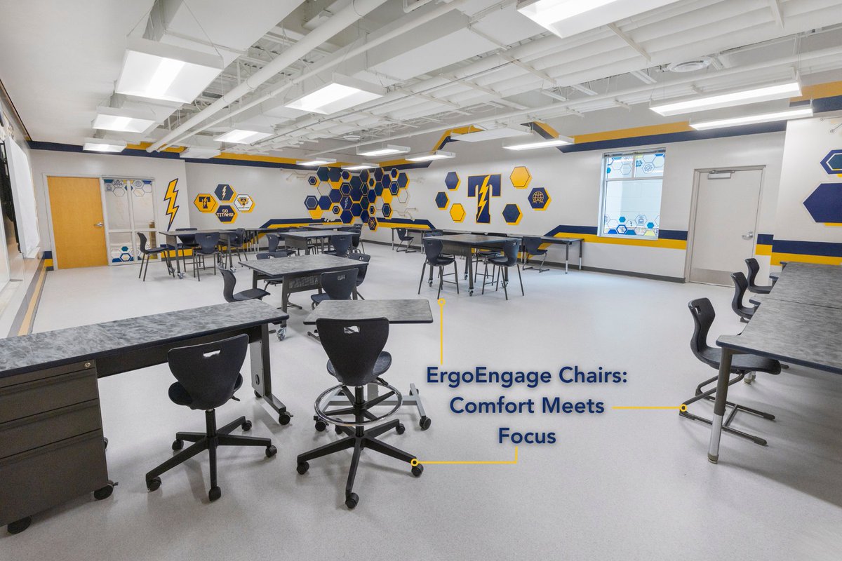 AmTab's tweet image. STEM Classrooms Designed for Innovation &amp;amp; Discovery 🔬

When a classroom is equipped with flexible makerspace tables, ergonomic seating, and inspiring graphics, it turns into a dynamic environment.

Let AmTab help create modern STEM spaces!
➡️ linktr.ee/amtabmfg