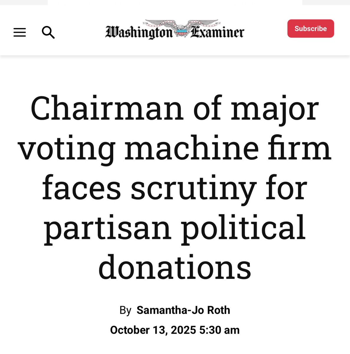 Laura Loomer (@lauraloomer) on Twitter photo 🚨 ATTENTION ELECTION INTEGRITY ACTIVISTS 🚨 
Devin Talbot, the chairman of Hart InterCivic <a href="/HartInterCivic/">Hart InterCivic</a>, a massive voting machine company that controls elections in over 20 states, is pouring huge sums of cash into Democrat campaign coffers. 
NO state or county should 🚨 ATTENTION ELECTION INTEGRITY ACTIVISTS 🚨 
Devin Talbot, the chairman of Hart InterCivic <a href="/HartInterCivic/">Hart InterCivic</a>, a massive voting machine company that controls elections in over 20 states, is pouring huge sums of cash into Democrat campaign coffers. 
NO state or county should