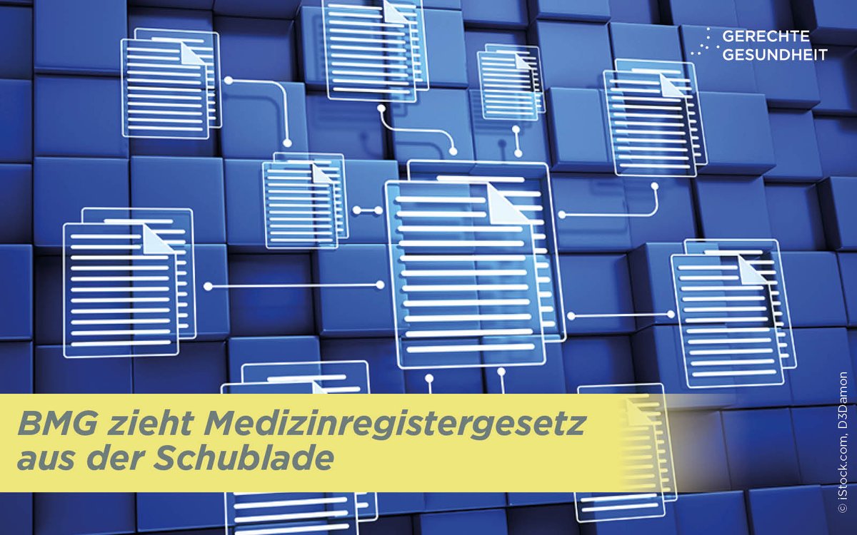 Es soll schon seit einigen Jahren in einer Schublade im #Bundesgesundheitsministerium <a href="/BMG_Bund/">Bundesgesundheitsministerium</a> reifen. Jetzt erblickt der Referentenentwurf des #Medizinregistergesetzes endlich das Licht der (Fach-)Welt und befindet sich nun in der Ressortabstimmung.

⬇️
gerechte-gesundheit.de/news/detail/bm…