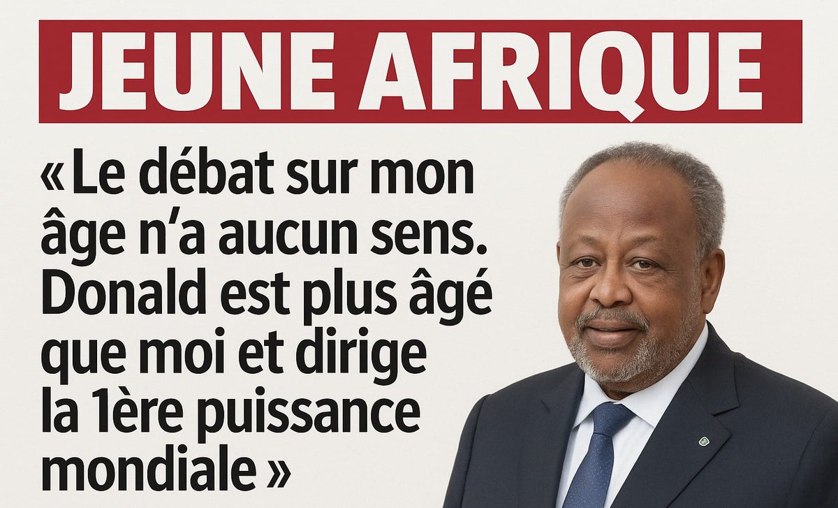 Avis aux ignorant de la république de djibouti j'aimerais bien vs dire l’âge ne dépend rien du tout mais c'est qui compte est le développement de notre chère patrie et vs connaissez bien qu’avant 1999 nôtre pays était dans une situation compliquée donc VEUILLEZ OUVRIR LES YEUX