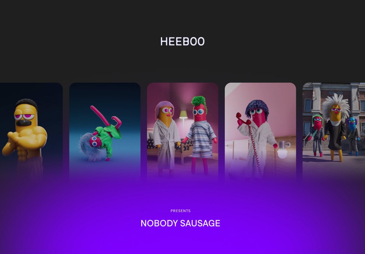 Big news! Nobody Sausage is joining HEEBOO!

Nobody Sausage is one of the most recognizable character brands on the internet, with over 35 million followers and nearly 1 billion annual views. The NS vision perfectly aligns with HEEBOO’s mission: to empower creators and fans