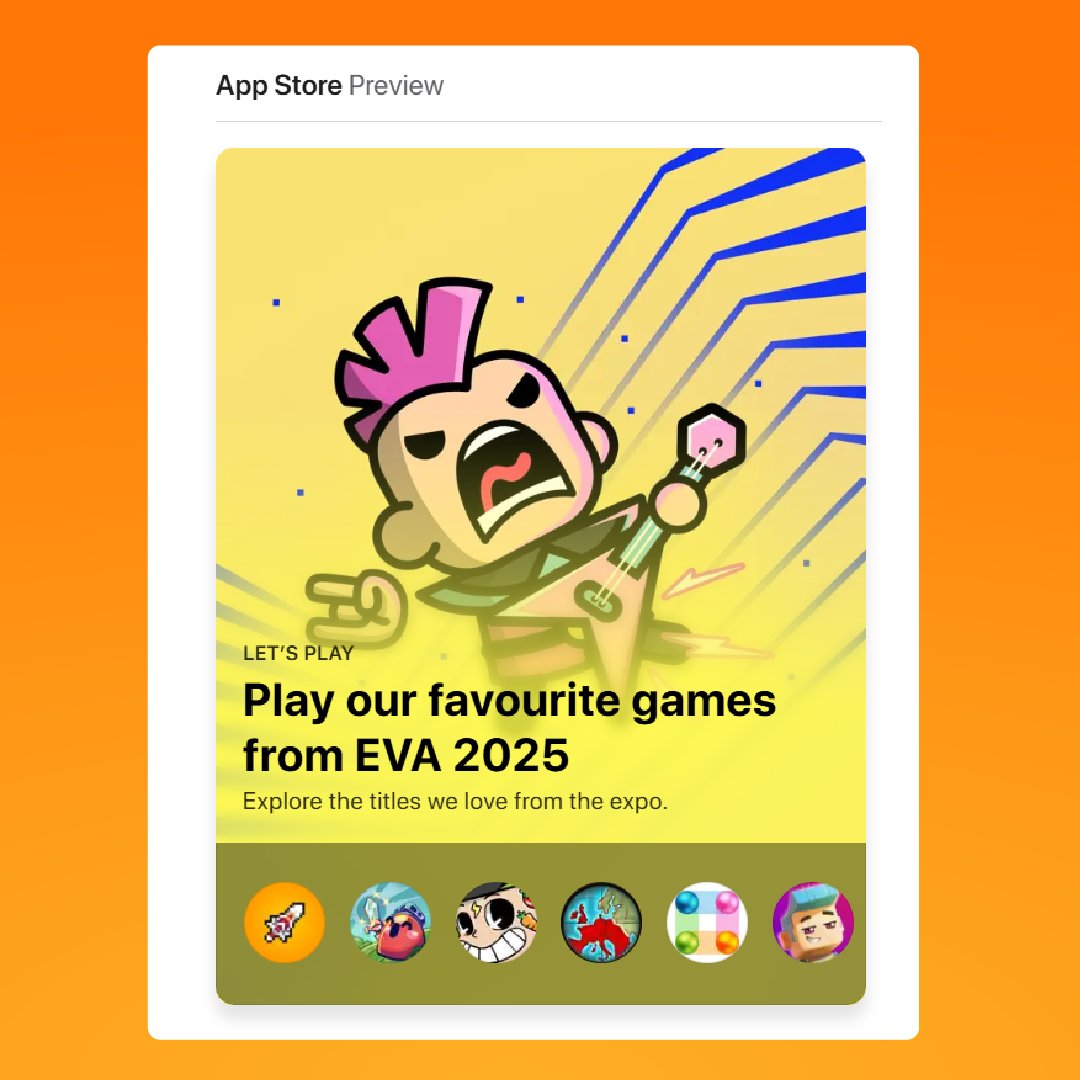 AgonaleaGames's tweet photo. ¡Rockeándola en la portada de la Apple Store! 🫶

También muchas felicidades a: @StonehollowWorkshop @InGames @Pixowl @Etermax @GameEver @Dedalord @Pizia @RedWolves @Pathfinders.

Gracias @Apple por el reconocimiento en la #EVA2025 🙌 https://t.co/NUwiSAFoVi

#Apple #AppleFeature https://t.co/cDy8H0dV9D