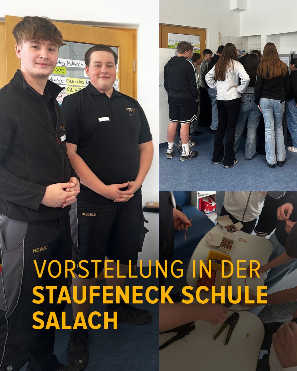 Im Rahmen der BO-Kompakttage an der Staufeneckschule durften wir Schülerinnen und Schülern der Klassen 8 bis 10 unser Unternehmen und unsere vielfältigen Ausbildungsberufe vorstellen. 👷‍♀️💻⚡

#HELDELE #Ausbildung #ZukunftGestalten