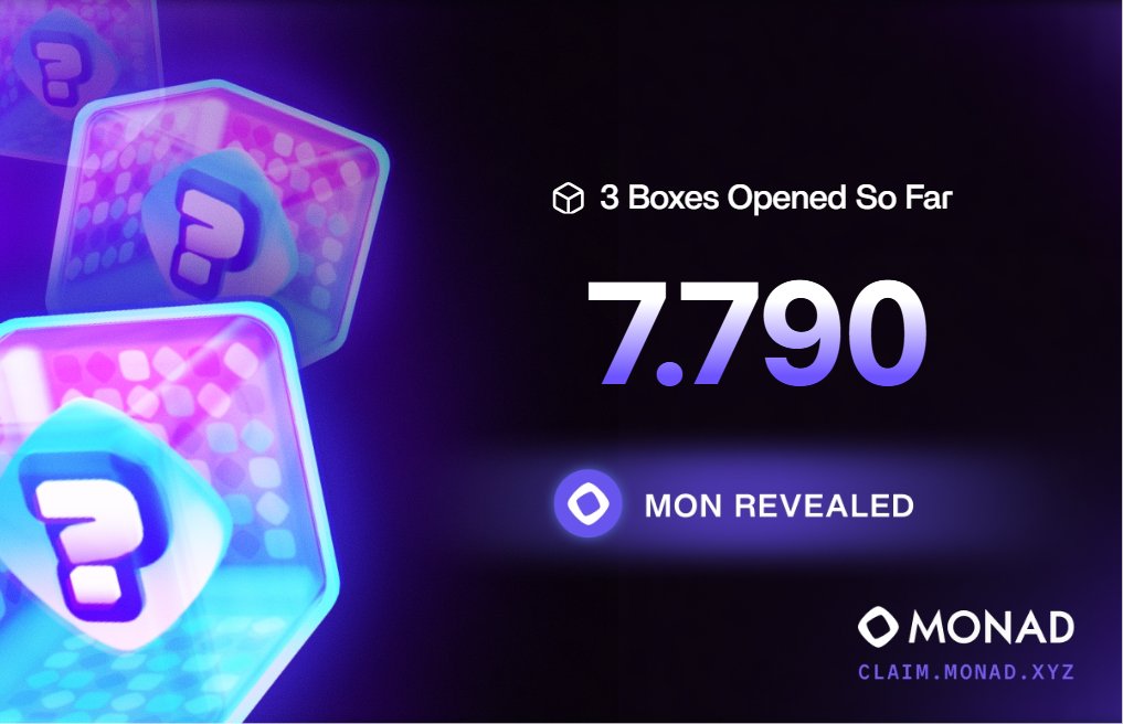 A ver como resulta el airdrop de $MONAD

Recuerden que el early reveal es desde aca
claim.monad.xyz

Y tienen que abrir boxes durante 3 días, sino pierden el allocation