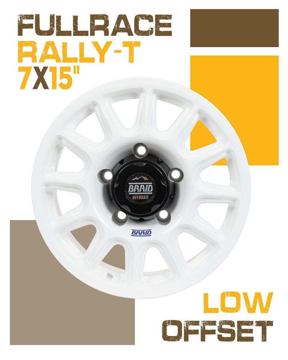 BRAIDwheels's tweet image. 🚙 New Fullrace Rally-T 7x15 Low Offset!
Now available with offsets down to ET-3, perfect for Suzuki Jimny and other 15” classic 4x4s.
✨White shiny finish standard, with custom colors available on request.
#BraidWheels #FullraceRallyT #Offroadwheels #SuzukiJimny #thewheeltailors