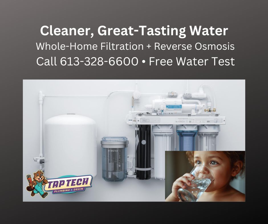 Love your water again. Whole-home filtration + RO for great taste and scale protection.

Free Water Test. Fast, professional installation. Licensed &amp; insured, locally owned.

Call 613-328-6600 or text 613-530-4872 to schedule.