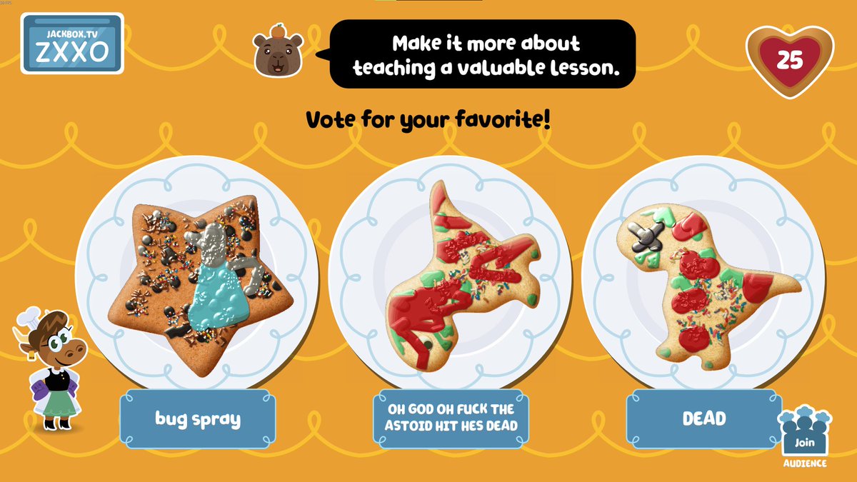 The brain damage is strong with this jackbox
<a href="/RyokoFujiiEN/">Woomfie | 🐯</a> <a href="/YasaiDaFox/">🍃YasaiDaFox🌸🦊</a>